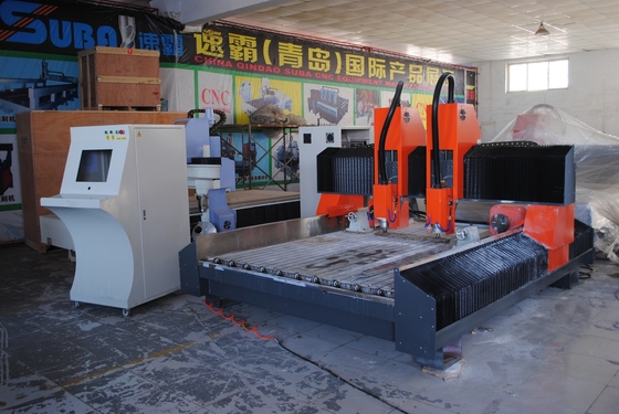 1325 Máquina de tallado de piedra plana de doble huso con dos encaminadores CNC rotativos